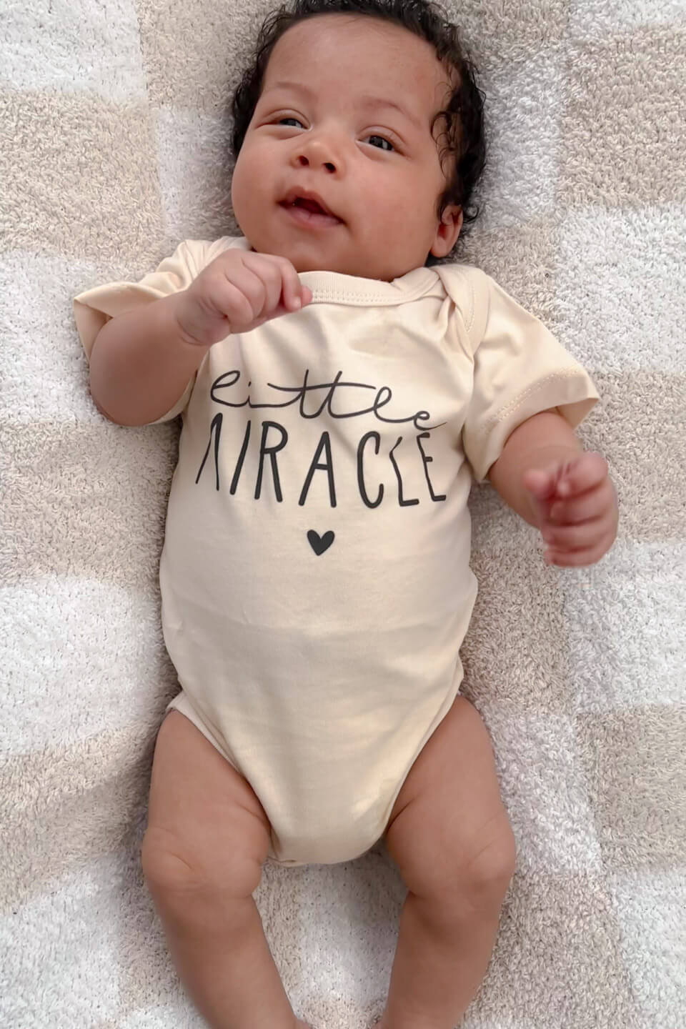 Personalized Little Miracle Graphic Bodysuit | Natural