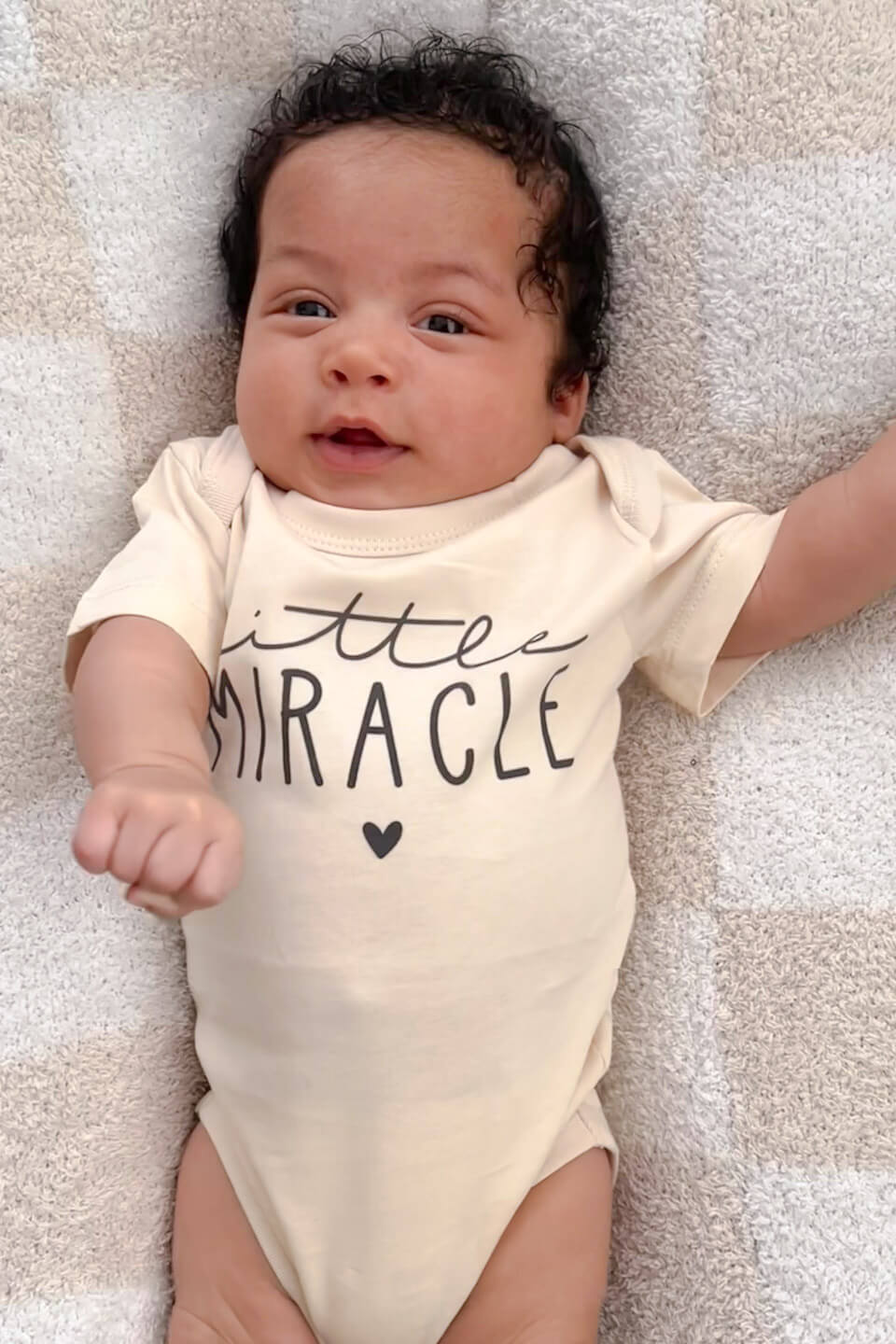 Personalized Little Miracle Graphic Bodysuit | Natural