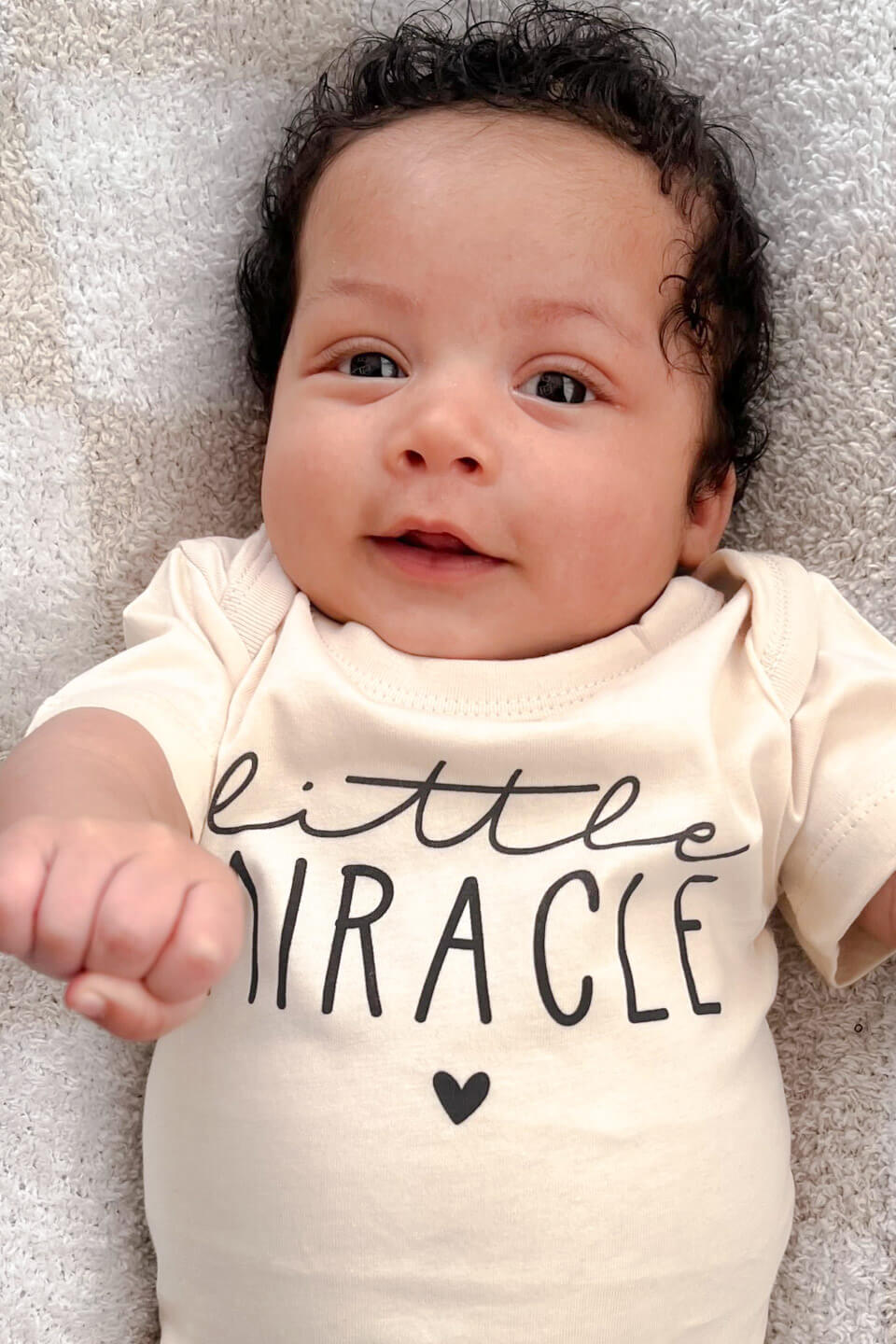 Personalized Little Miracle Graphic Bodysuit | Natural
