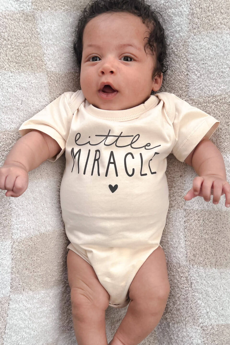Personalized Little Miracle Graphic Bodysuit | Natural