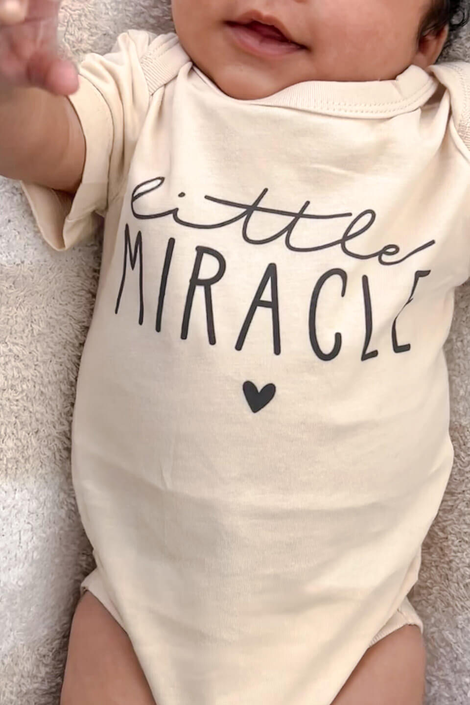 Personalized Little Miracle Graphic Bodysuit | Natural
