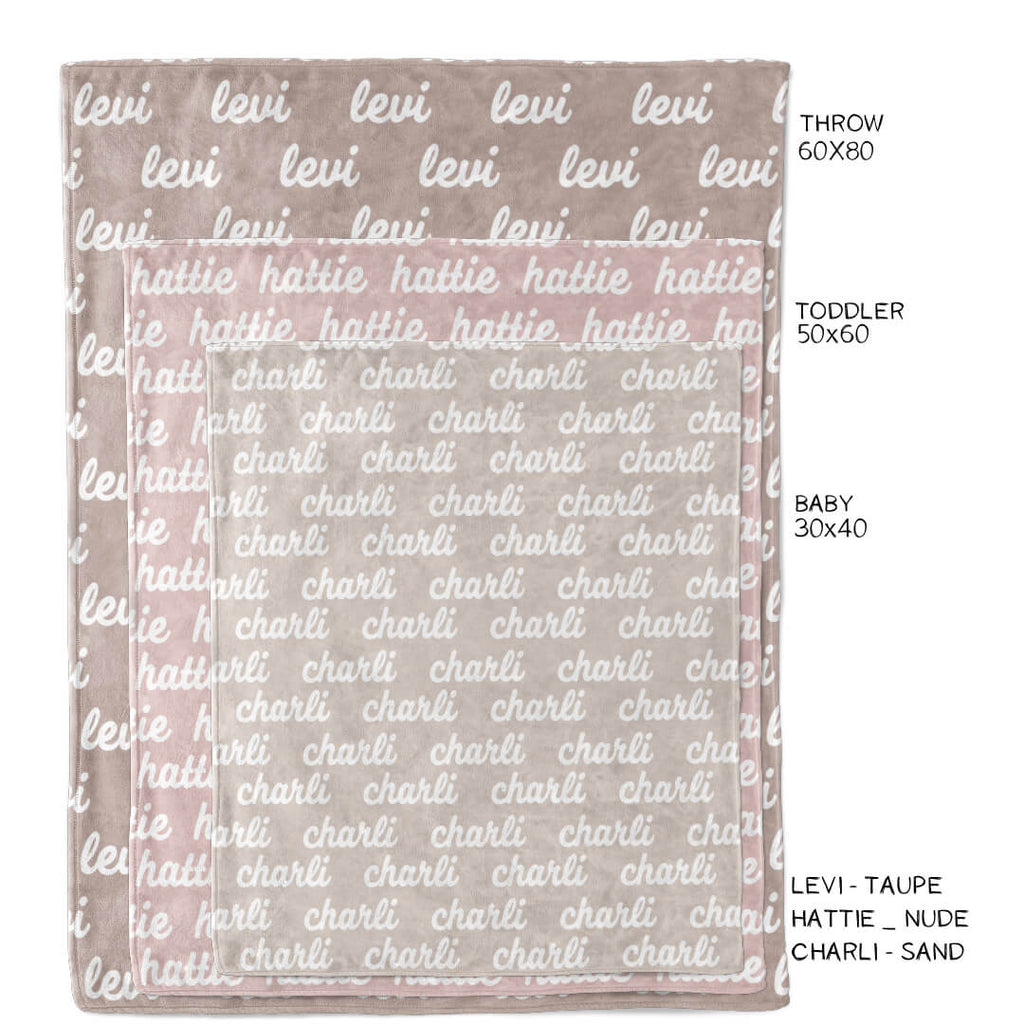 Pastel Neutrals Personalized Color Blanket